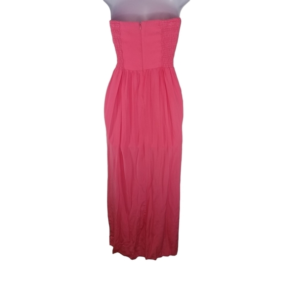 Amanda Uprichard Gizelle hot pink silk strapless maxi dress - Picture 3 of 11